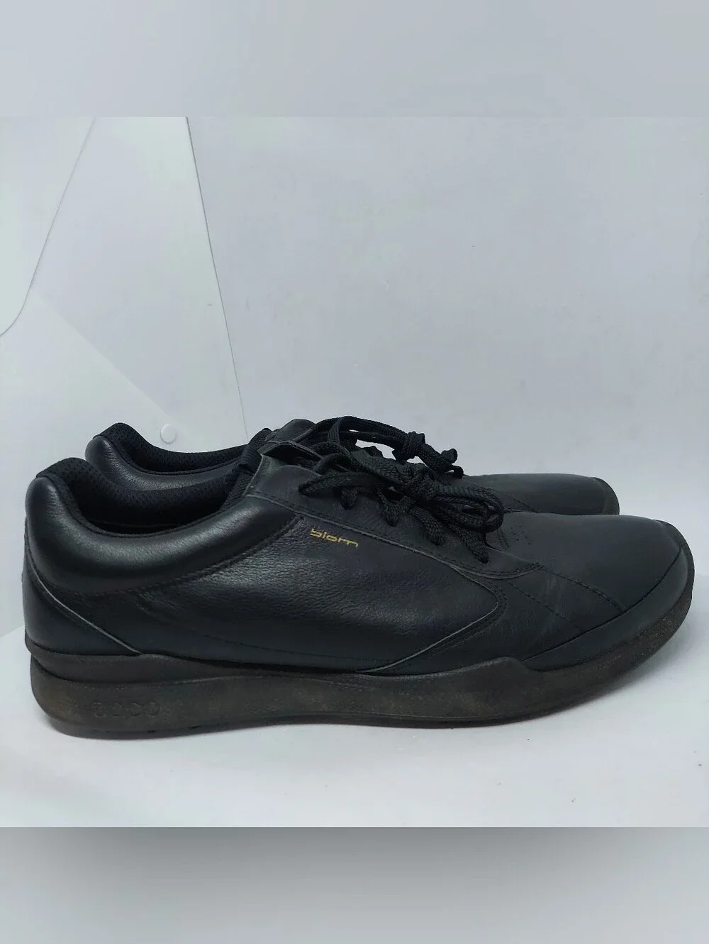 Ecco Golf Biom Hybrid Sneakers Black Leather Mens Size 13-13.5 Sport Lace-Up